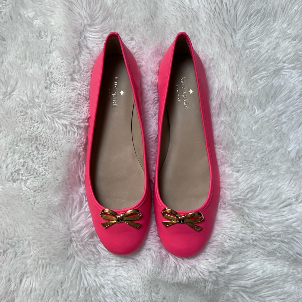 Kate Spade Ballet Flats with Gold Bows